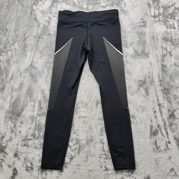 Nike Leggings Womens M Black White Power Running Ankle Training Workout Gym - Picture 2 of 10